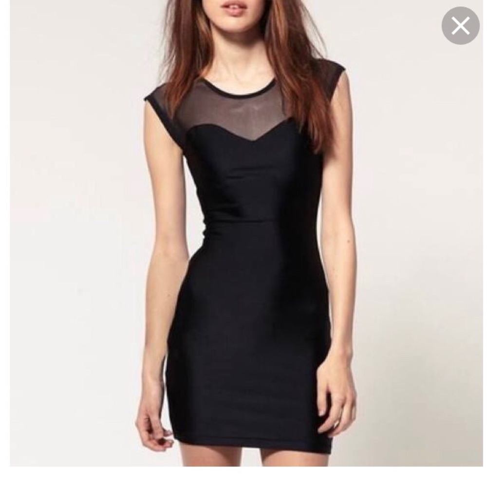 American apparel mesh neckline body con dress